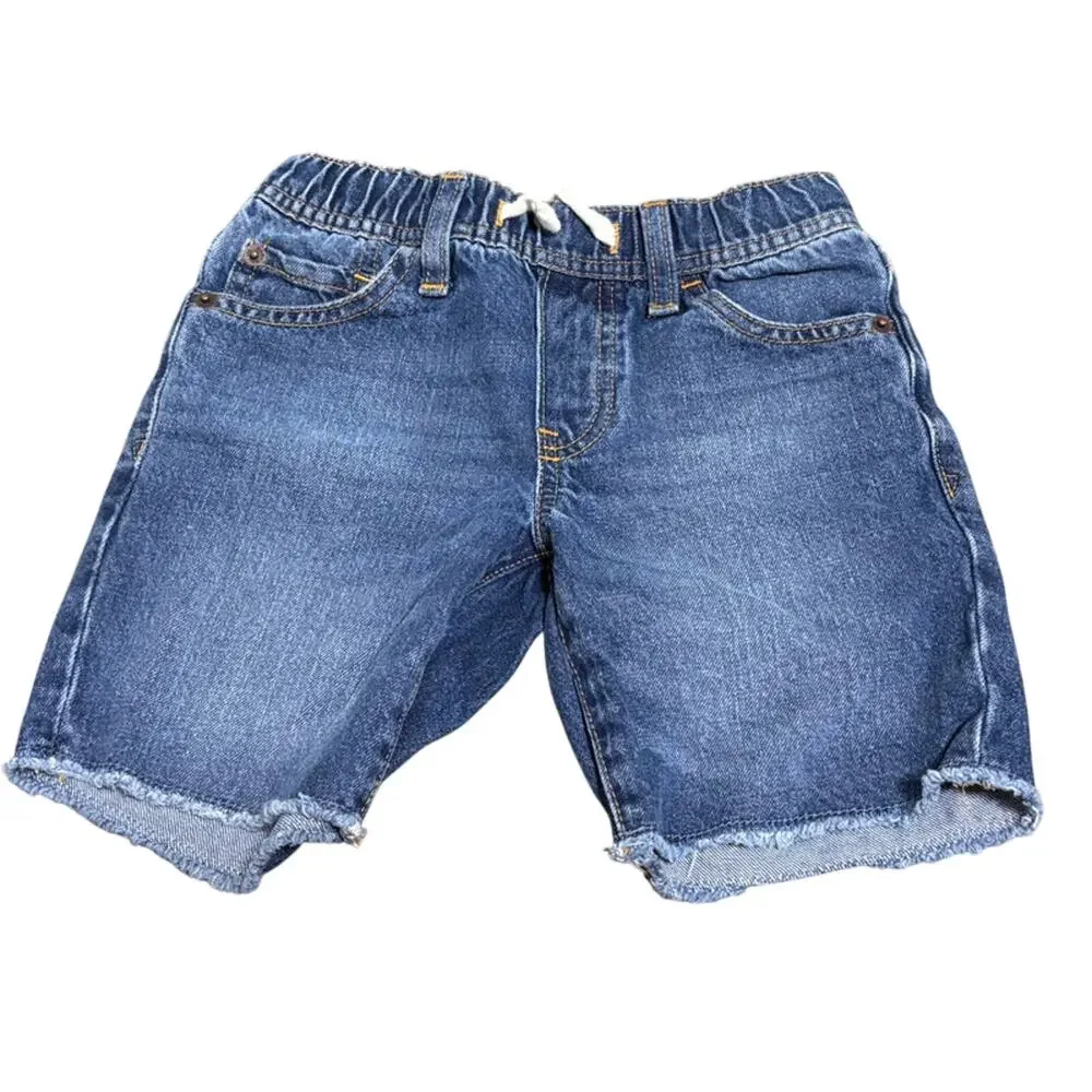 Gap Denim Blue Shorts Boys Kids Elastic Drawstring Pull On Small 6-7